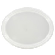 Plast.Disp.Oval Plate 275x200mm White Pk50